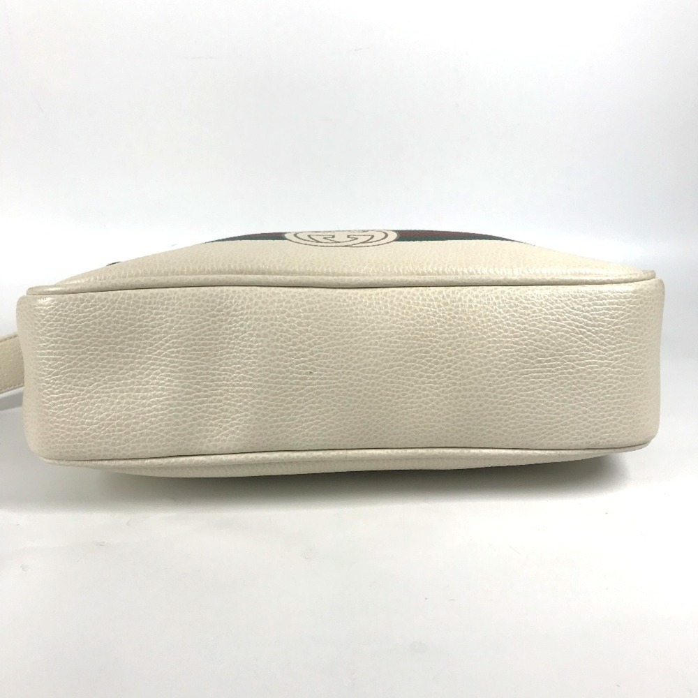 GUCCI White Leather Messenger Shoulder Bag - Picture 5 of 16